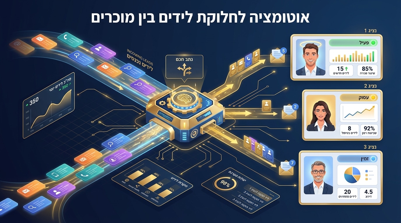 אוטומציה לחלוקת לידים בין מוכרים