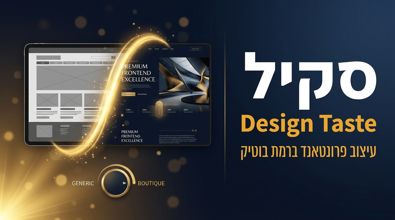 תמונת כותרת לפוסט: סקיל design-taste-frontend לקלוד קוד