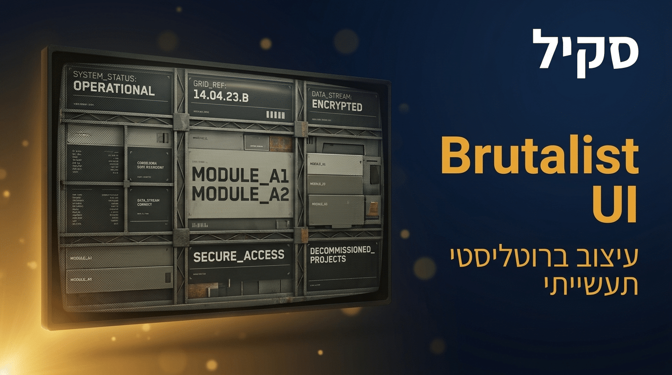 תמונת כותרת לפוסט: סקיל industrial-brutalist-ui לקלוד קוד