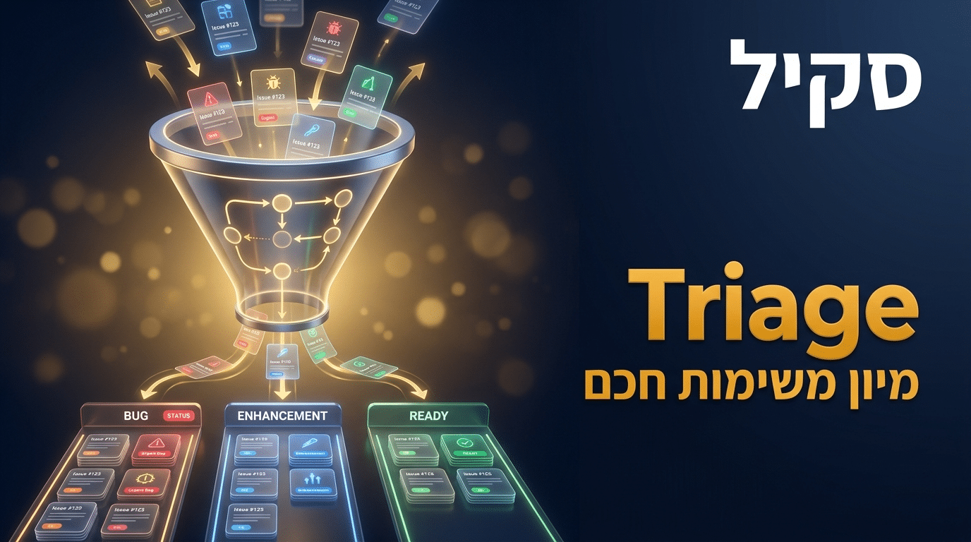 תמונת כותרת לפוסט: סקיל triage לקלוד קוד