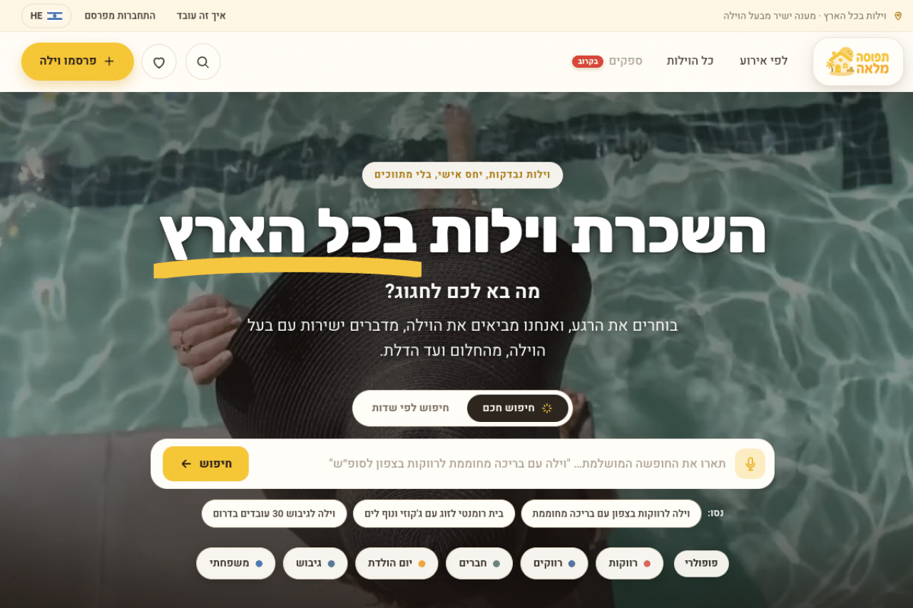 תפוסה מלאה, עמוד הבית של הפלטפורמה
